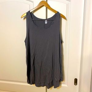 Old Navy XL Tall Luxe Tank, curved hem EUC, gray, swing style